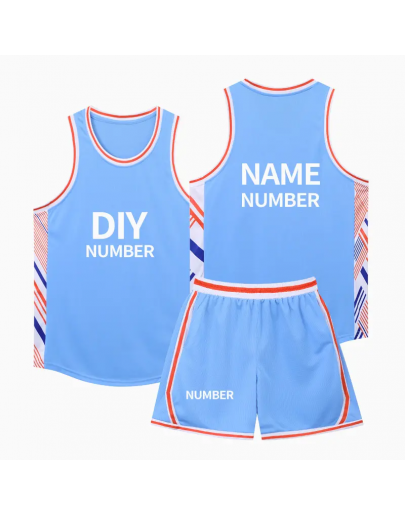 Summer Men's Blue Jersey Sweat Wicking Quick Drying Men's Embroidered Vest Basketball Shirt Student Suit