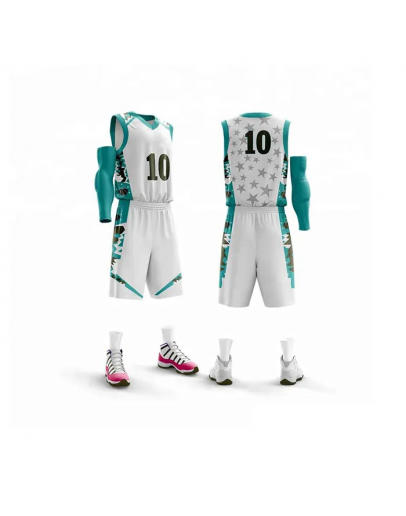 Fully Sublimation Custom Quick Dry Blank Basketball Uniforms Reversible Basketball Jersey