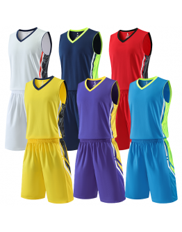 Custom Wholesale Design Retro Sublimation Reversible Basket Ball Kids Singlets Vests Kit Set Shirt Men Basketball Uniform Jersey